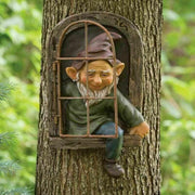 Tree Hugger Gnome Statue Hanging Resin Outdoor Garden Decor