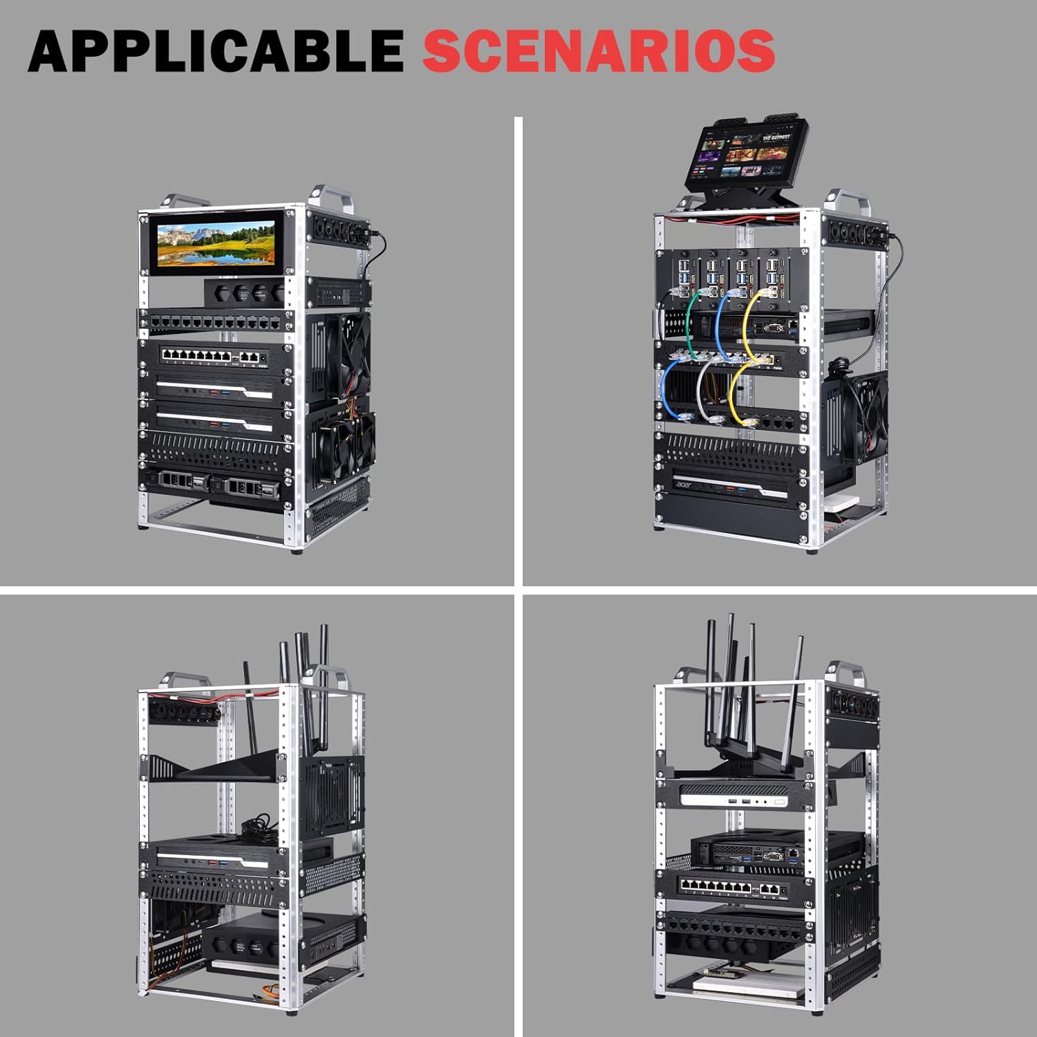 10U Open Frame Network Rack 10in Aluminium Server Rack