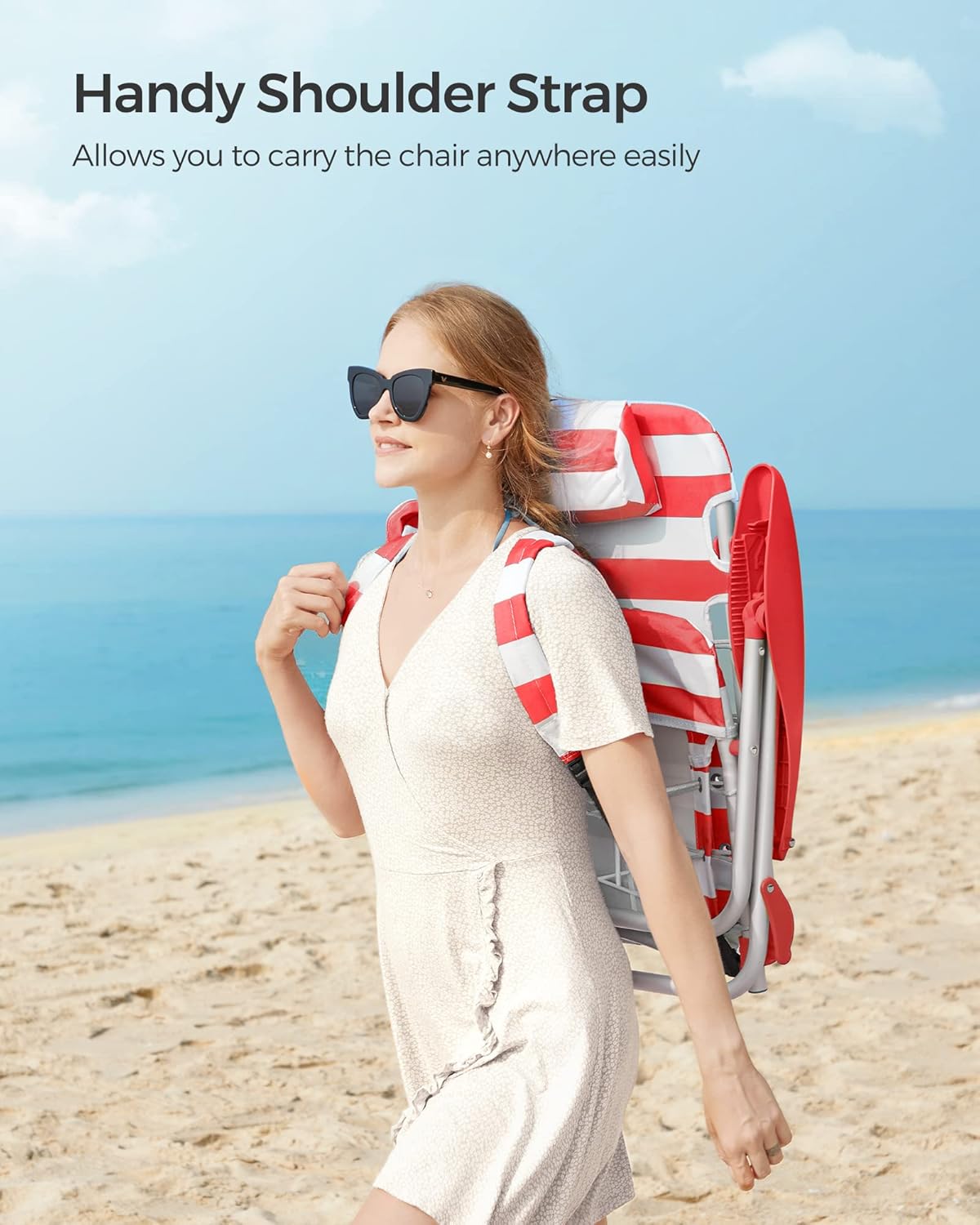 Folding Camping Chair Adjustable Reclining Beach Seat