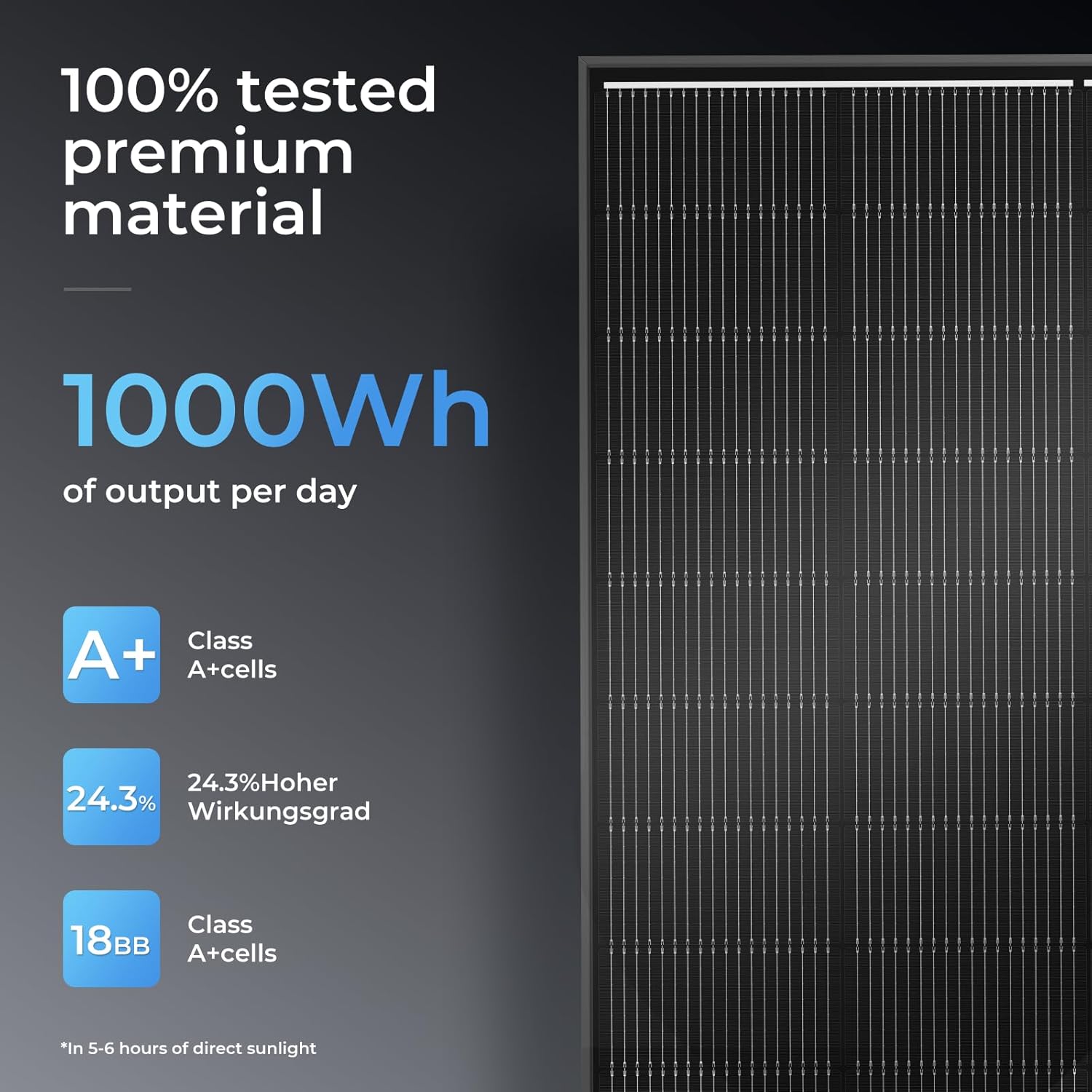 800W Solar Panel 4x200W N Type Monocrystalline IP68 MC4