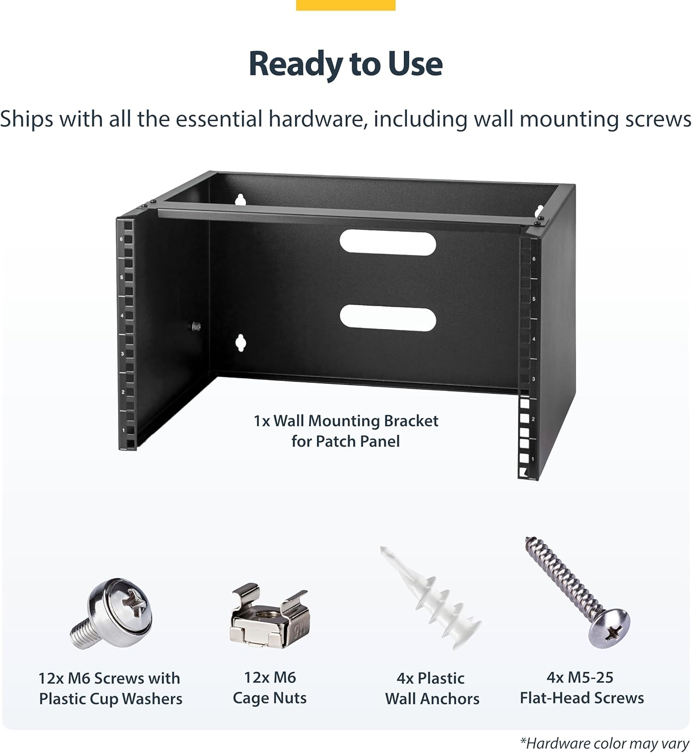 6U Wall Mount Network Rack 19 Inch Low Profile Steel Bracket