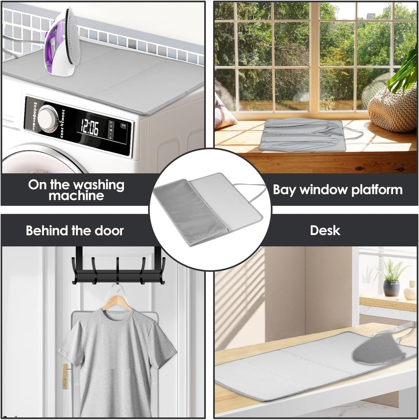Clothes Steamer Stand Adjustable Foldable Rack with Ironing Board