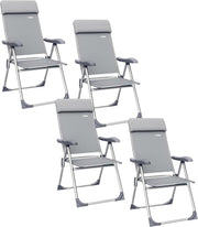 4 Pack Grey Melange Folding Garden Chairs High Back