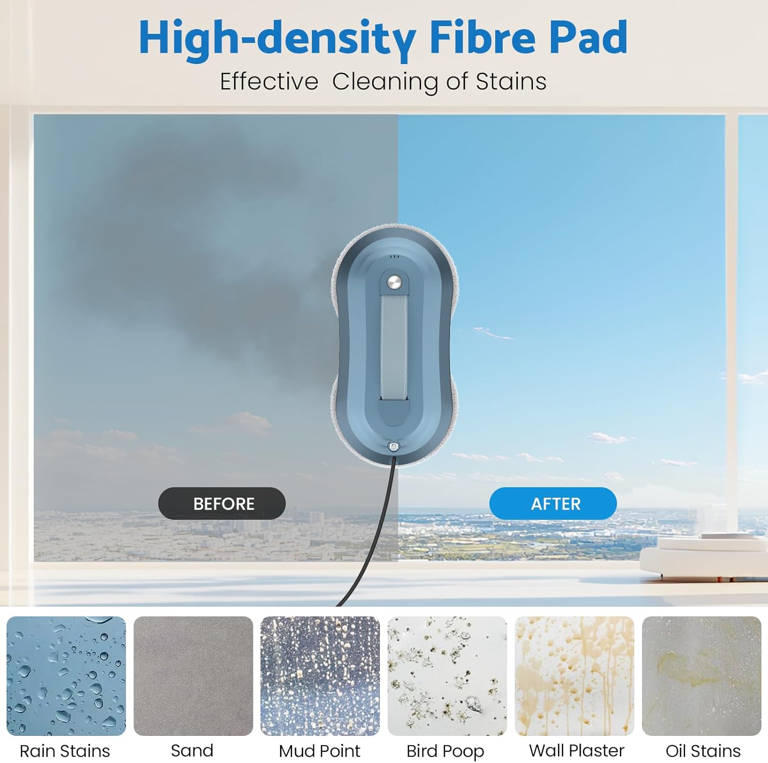 Window Cleaning Robot 5600Pa Suction AI Smart Glass Cleaner Remote