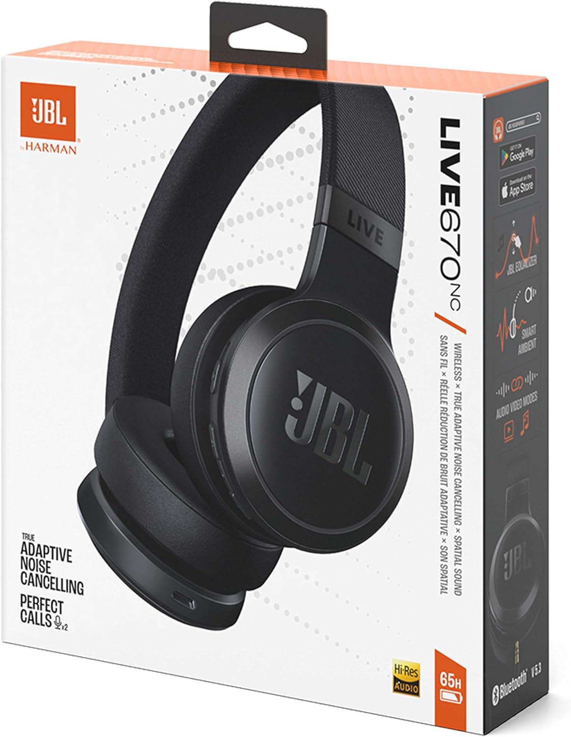 Wireless Noise Cancelling On-Ear Headphones 65Hr Battery 40mm Drivers
