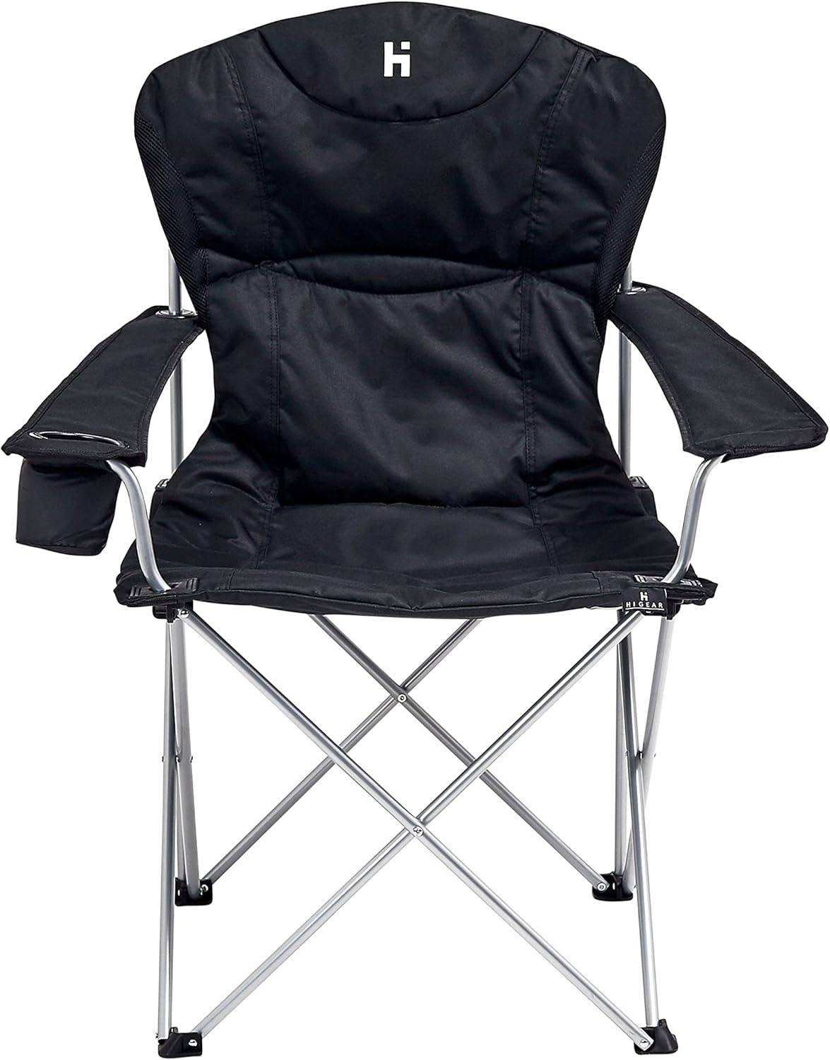 Portable Camping Chair with Insulated Drink Holder Black