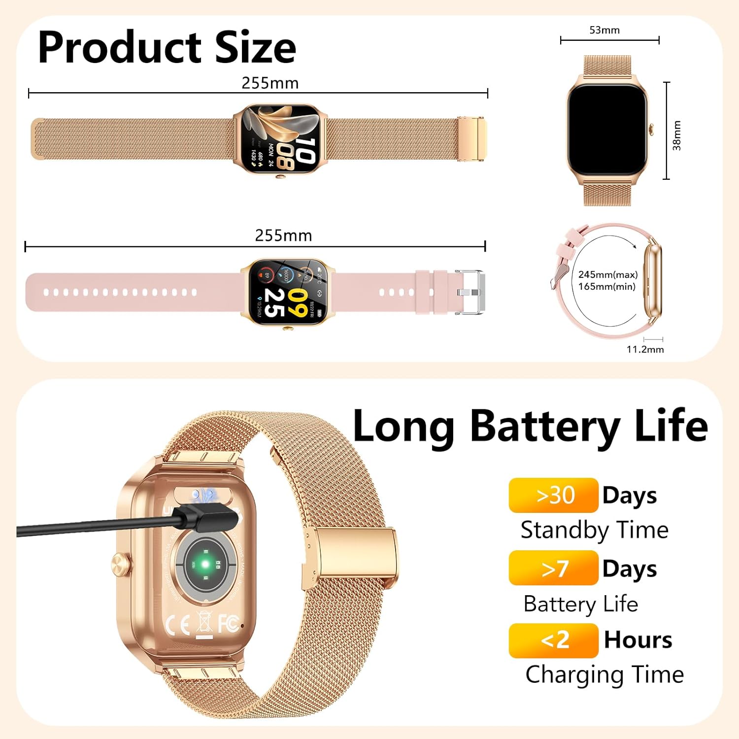 Women Smart Watch Call 120 Sports IP68 Tracker