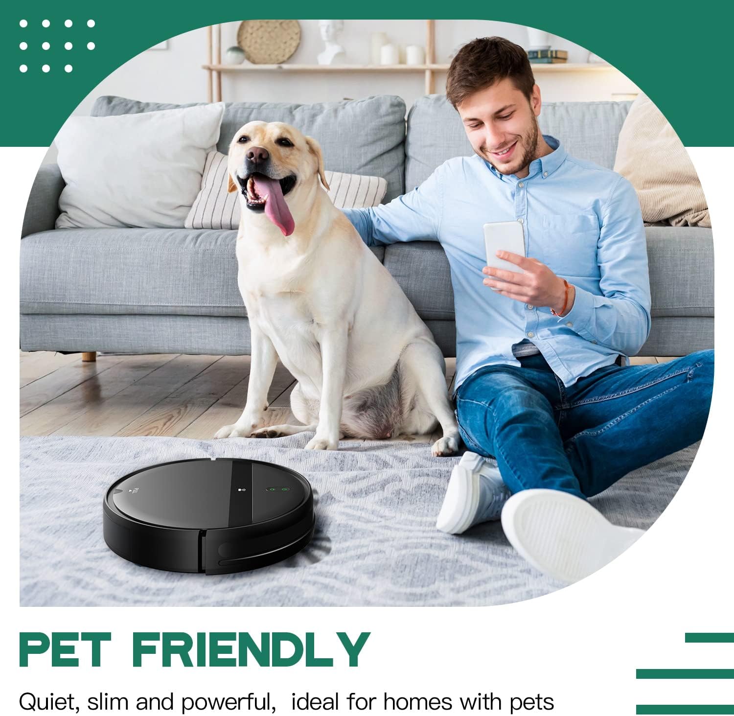 Robot Vacuum Mop 2300Pa Pet Hair App Alexa Control Slim Auto Recharge