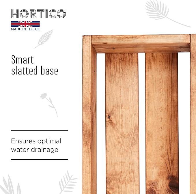 Set of 2 Wooden Garden Planters Window Box 76cm Rustic