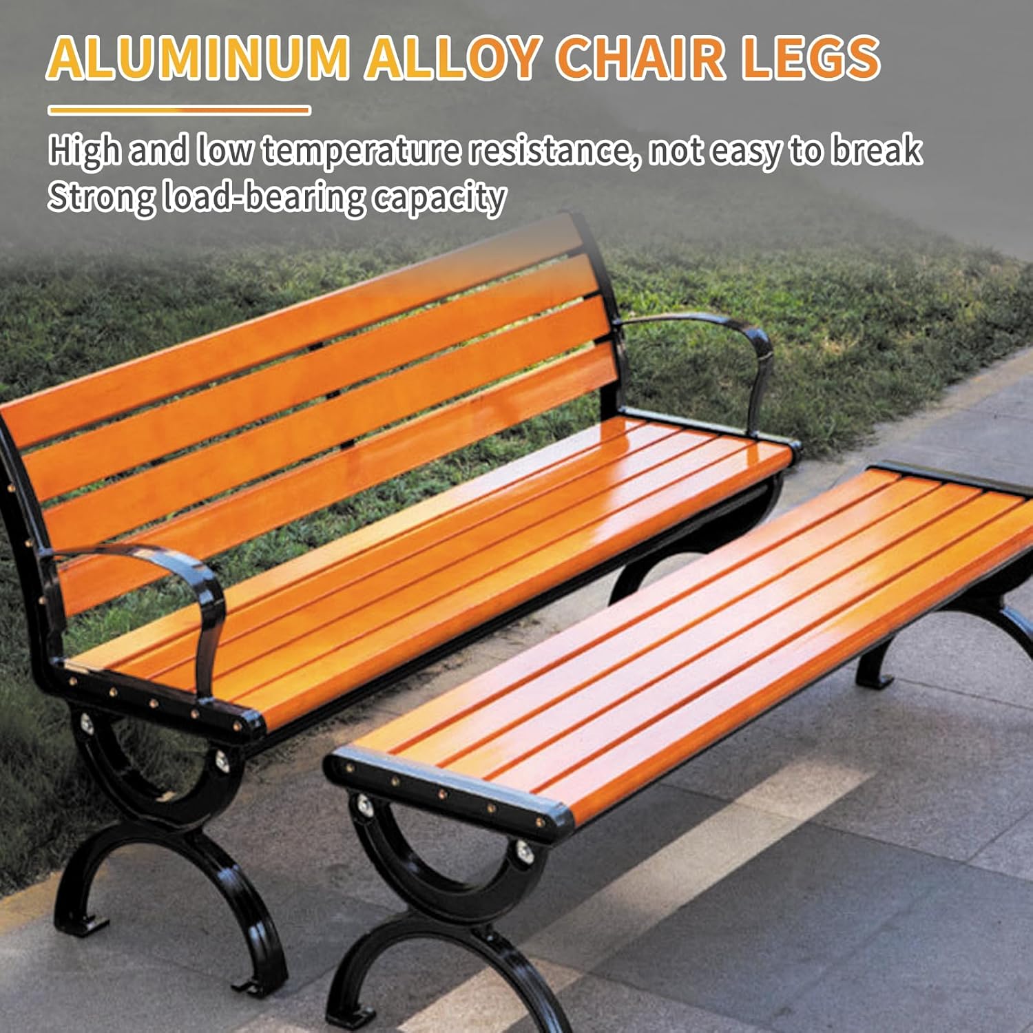 3 Seater Garden Bench Cast Iron Hardwood Outdoor Patio Seat
