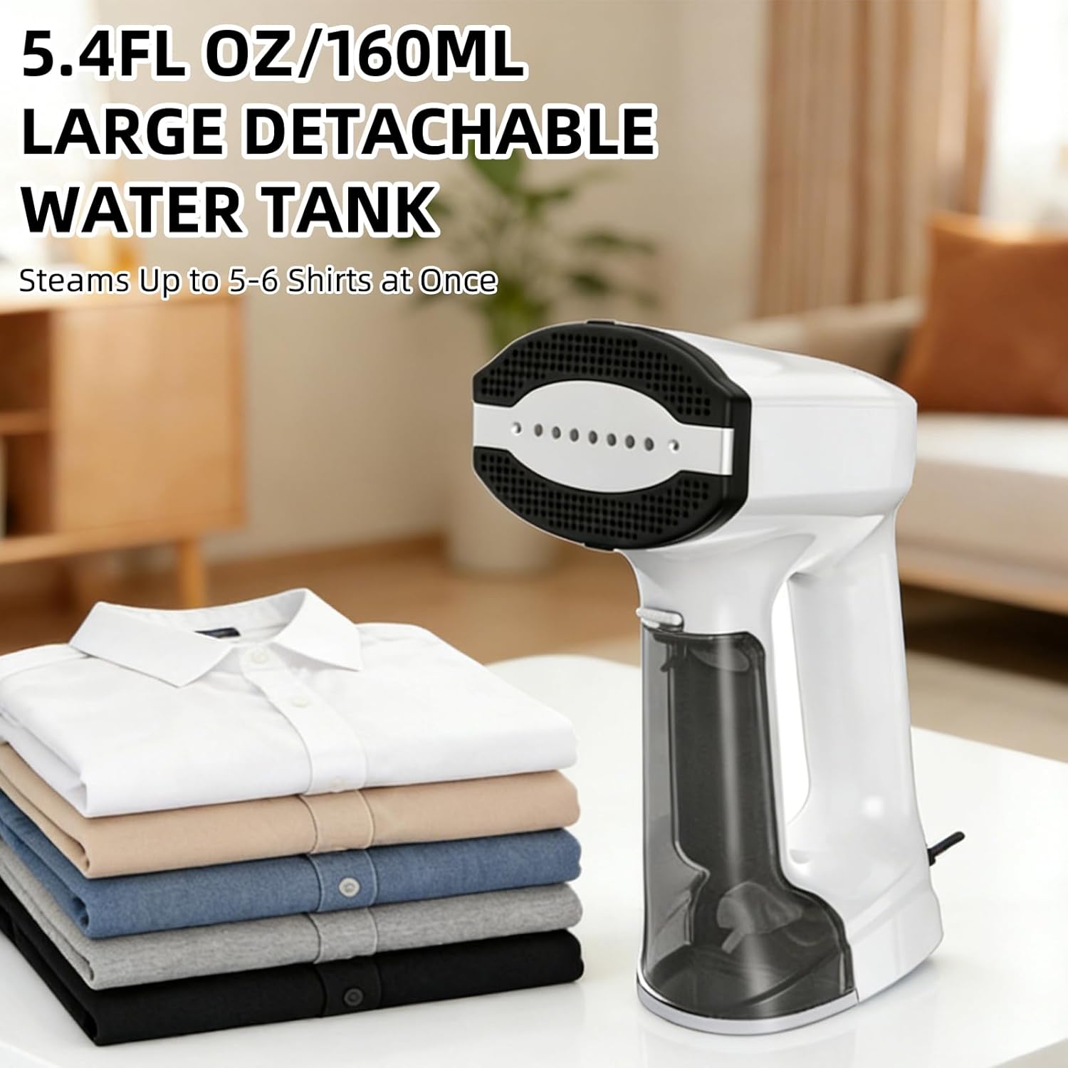 Vacuum Garment Steamer 2500Pa 2in1 30s Heat LED Portable