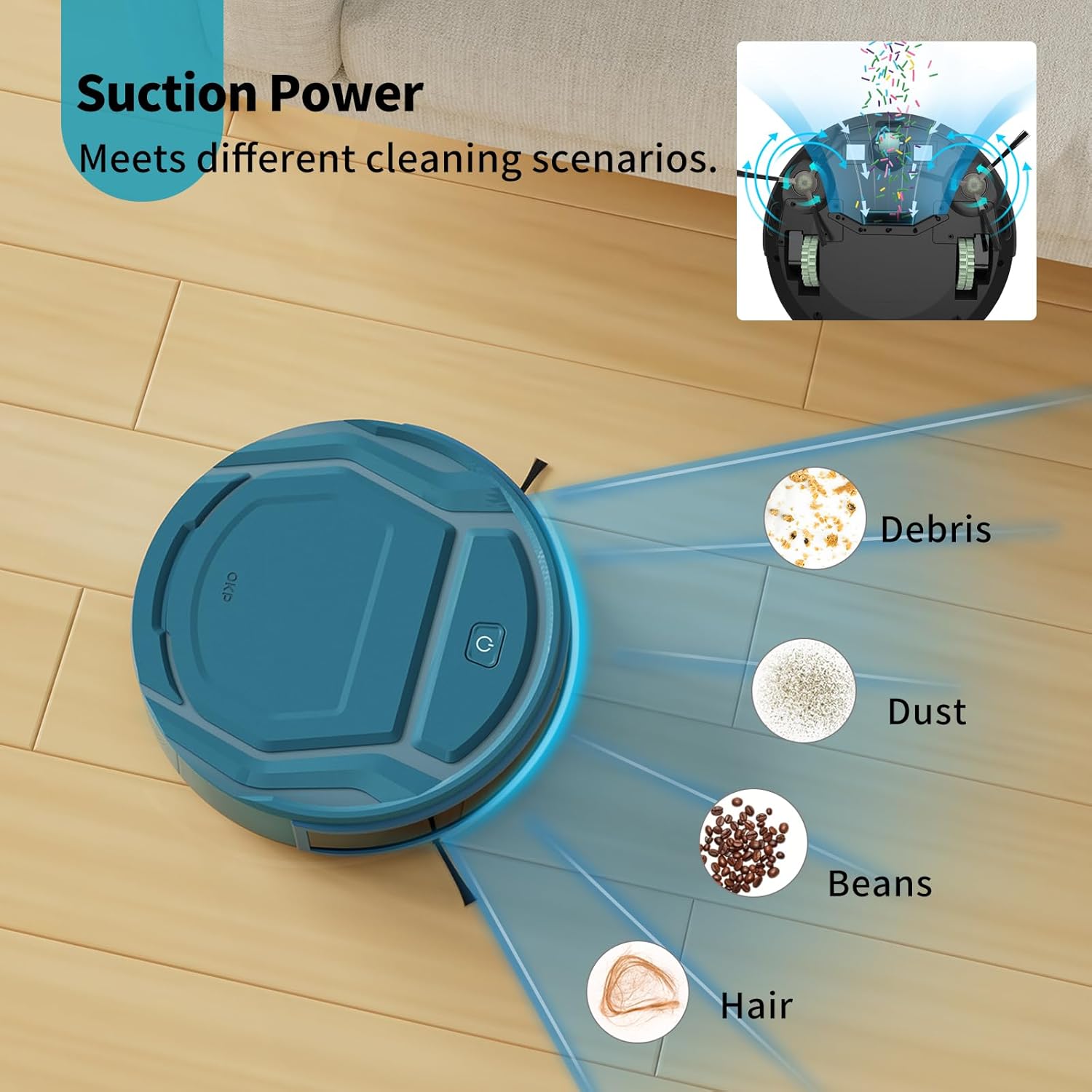 Robot Vacuum Cleaner 3000Pa Pet Hair Tangle Free WiFi App Auto Charge