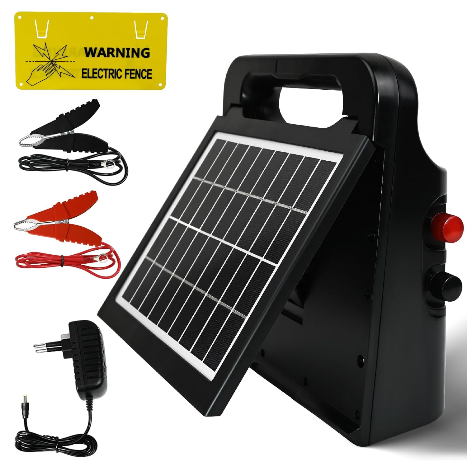 5KM Solar Electric Fence Charger 0.5J IP55 Energizer Kit