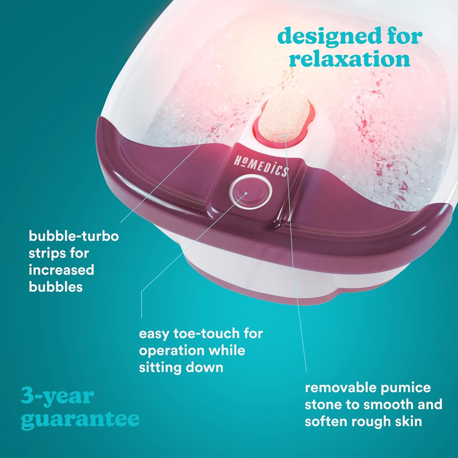 Foot Spa Massager Bubble Bath Keep Warm Massage Nodes Pumice Stone