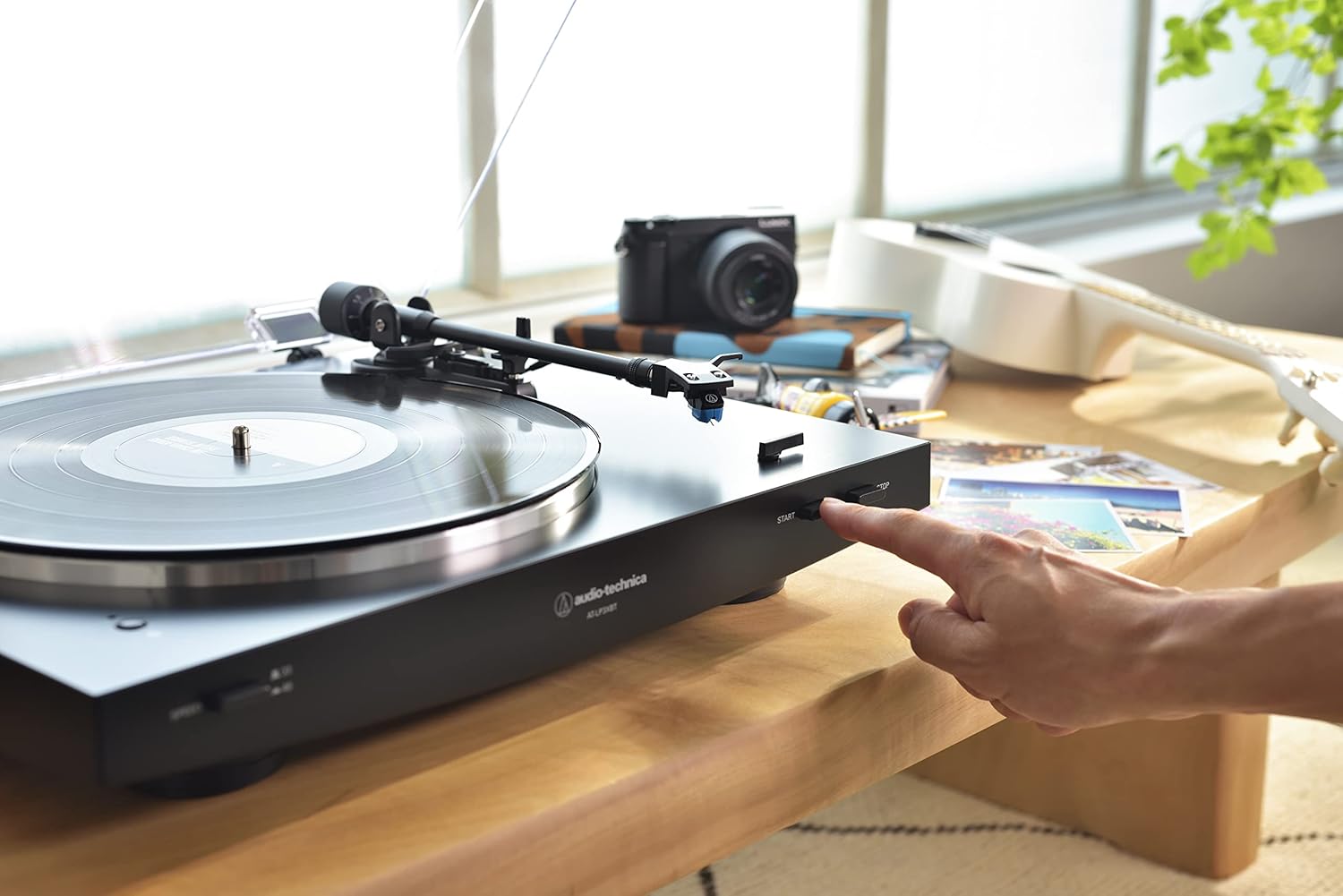 Bluetooth Automatic Belt Drive Turntable Black 33 45 RPM