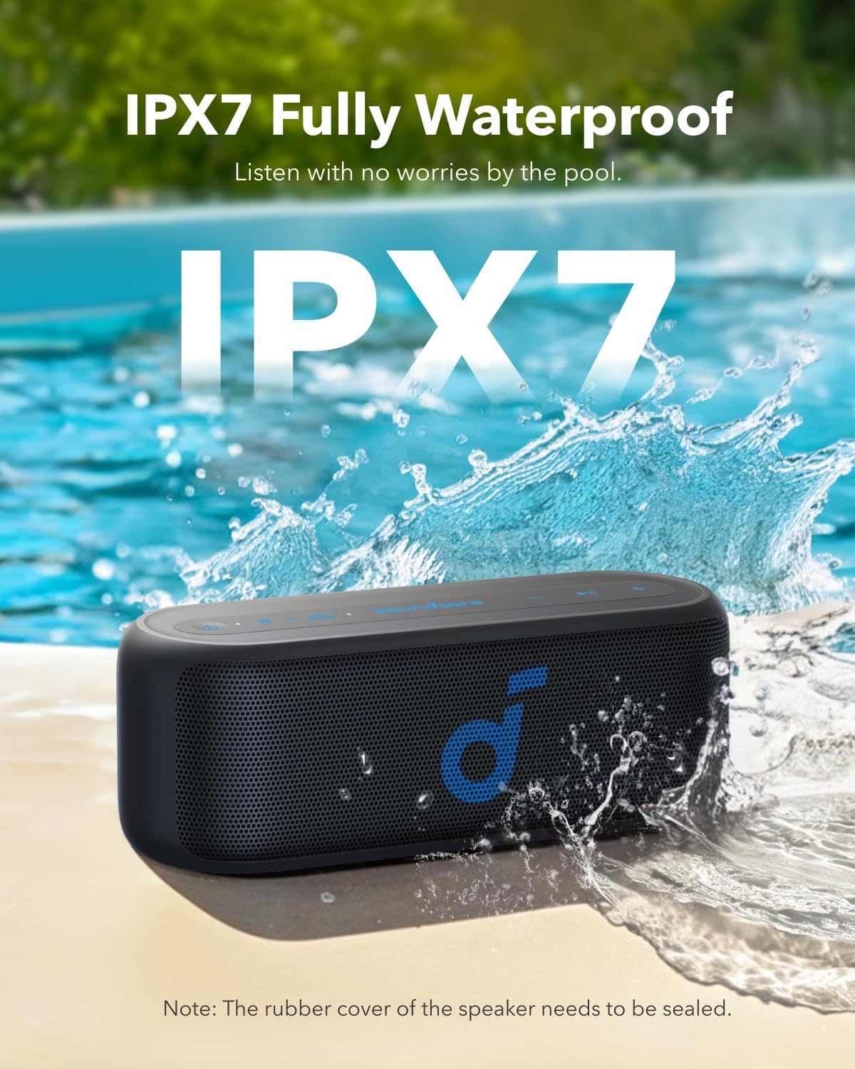 Portable Bluetooth Speaker 20W Bass IPX7 Waterproof 16H