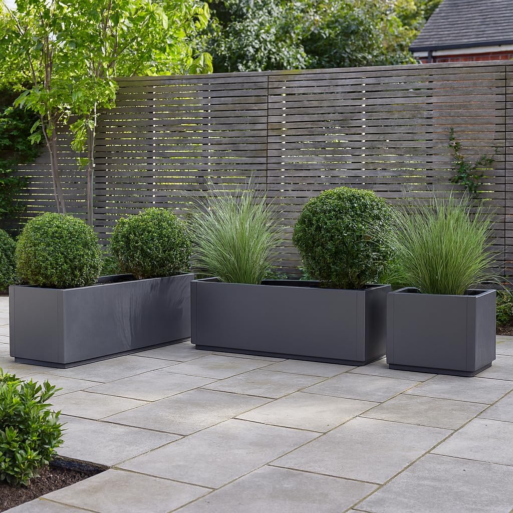Large 80L Garden Planter Box Weatherproof Anthracite Pot