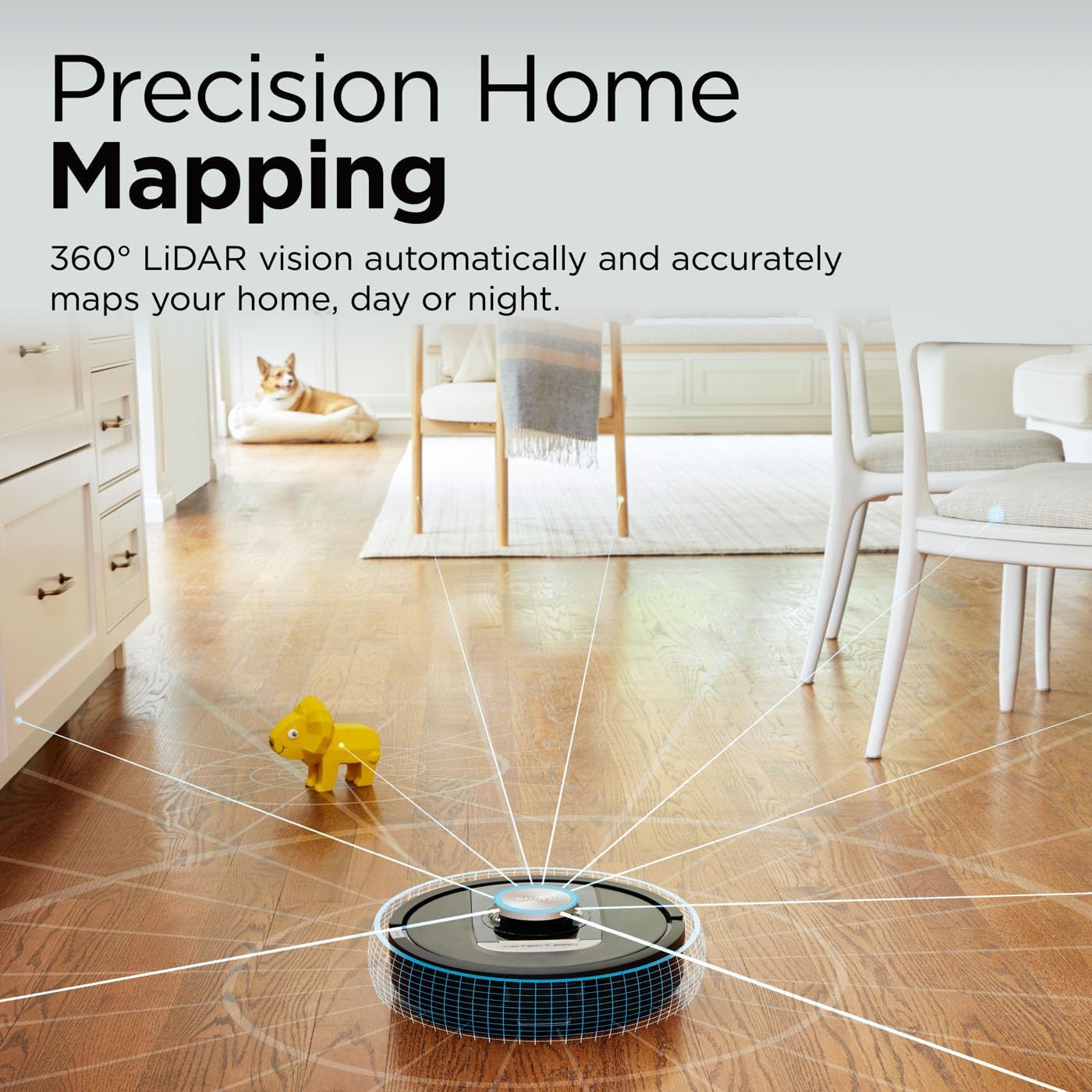 Robot Vacuum Self Empty LiDAR Smart Detect Pet Hair WiFi Black