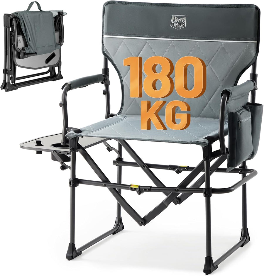 Heavy Duty Folding Directors Camping Chair Grey