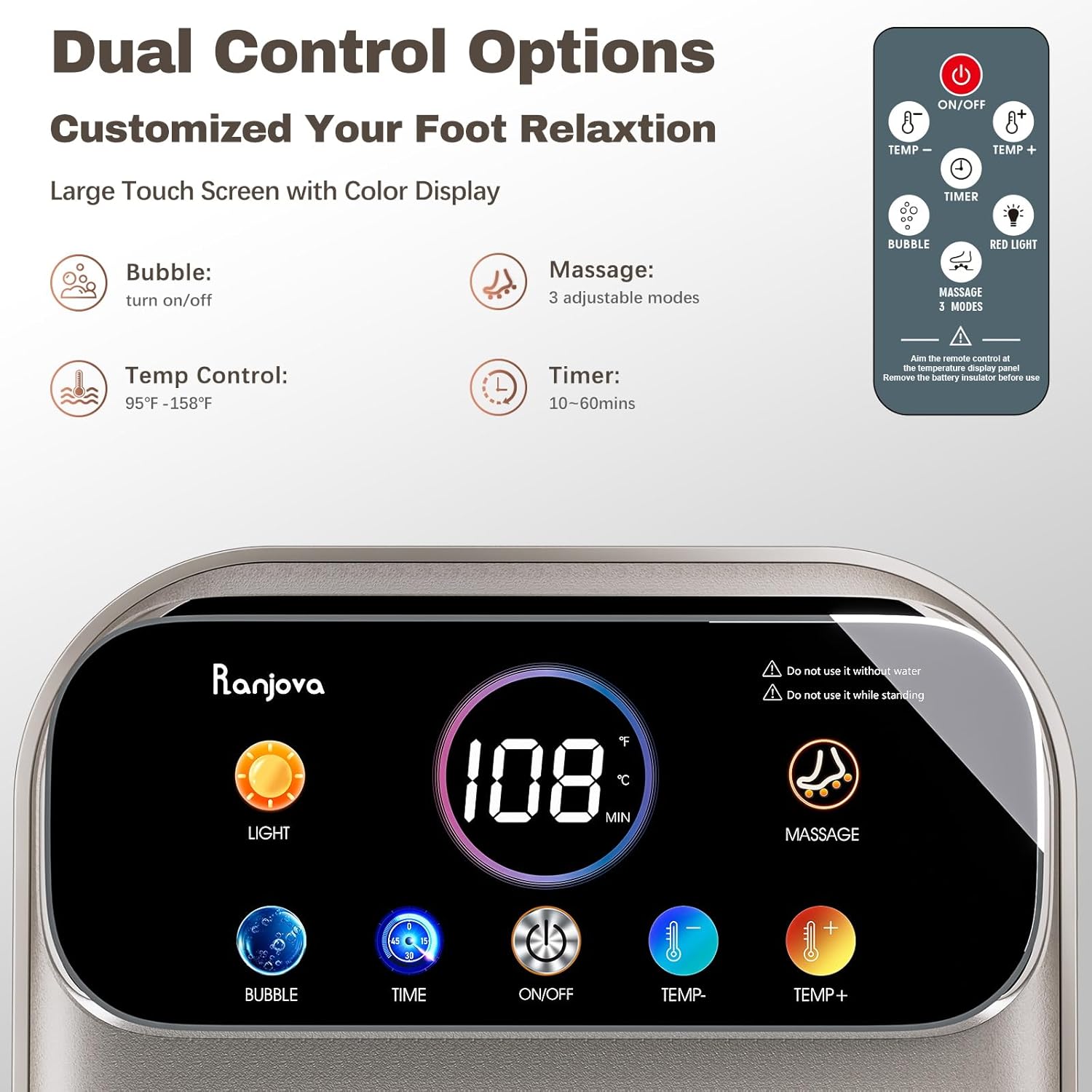 Collapsible Foot Spa Massager Heat Remote 24 Shiatsu Balls