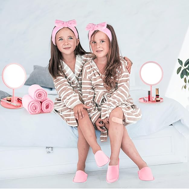 Kids Spa Party Supplies Set 24PCS Slippers Towels Headbands