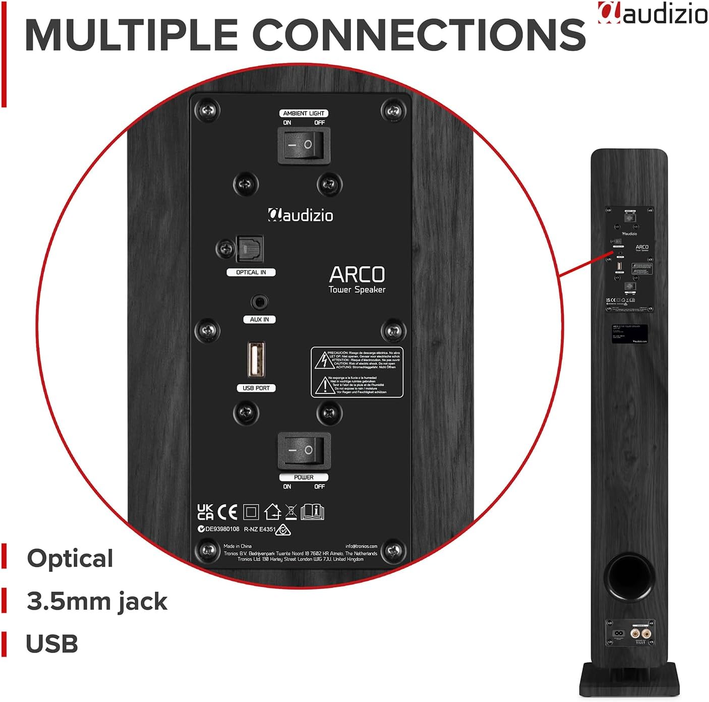 Floor Standing Bluetooth Speakers 320W HiFi Tower Stereo System
