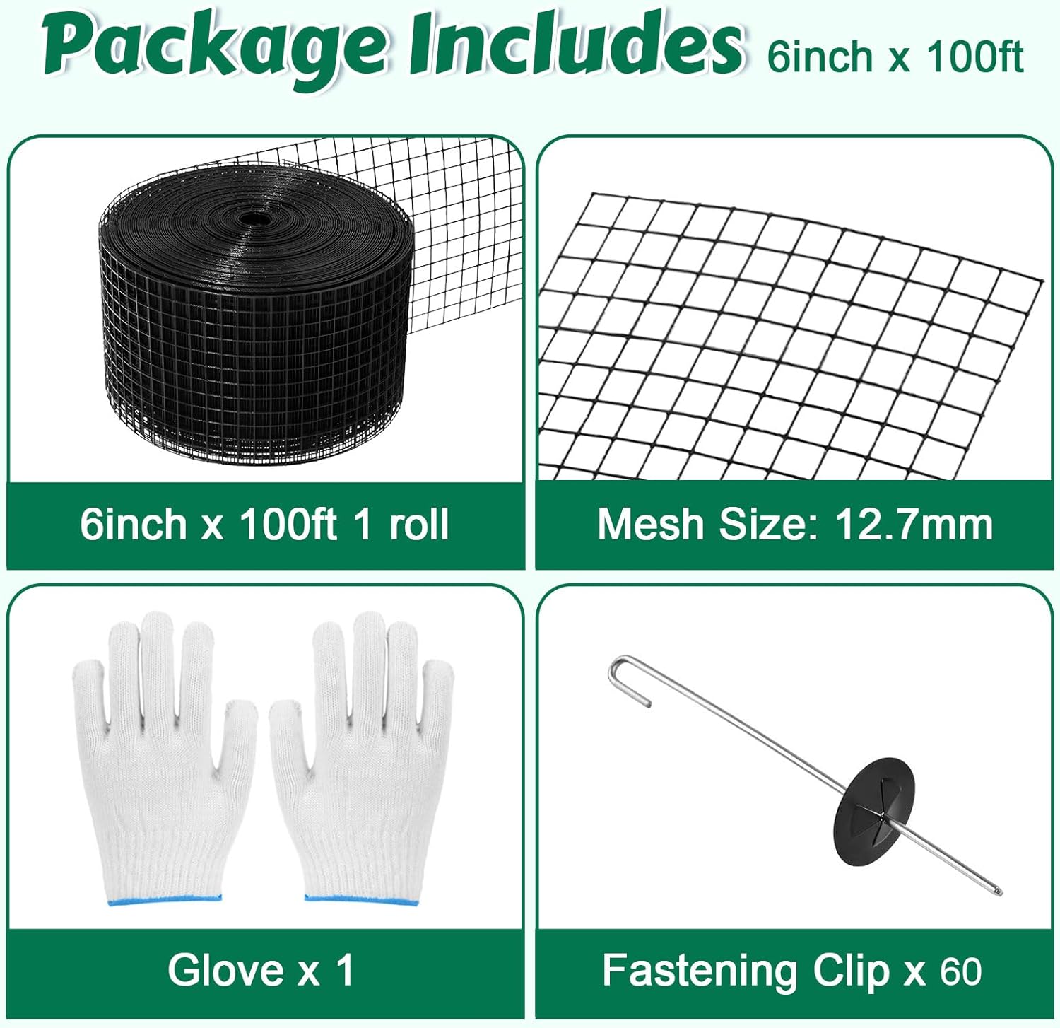 Solar Panel Bird Mesh Kit 6in x 100ft Pigeon Guard Proofing