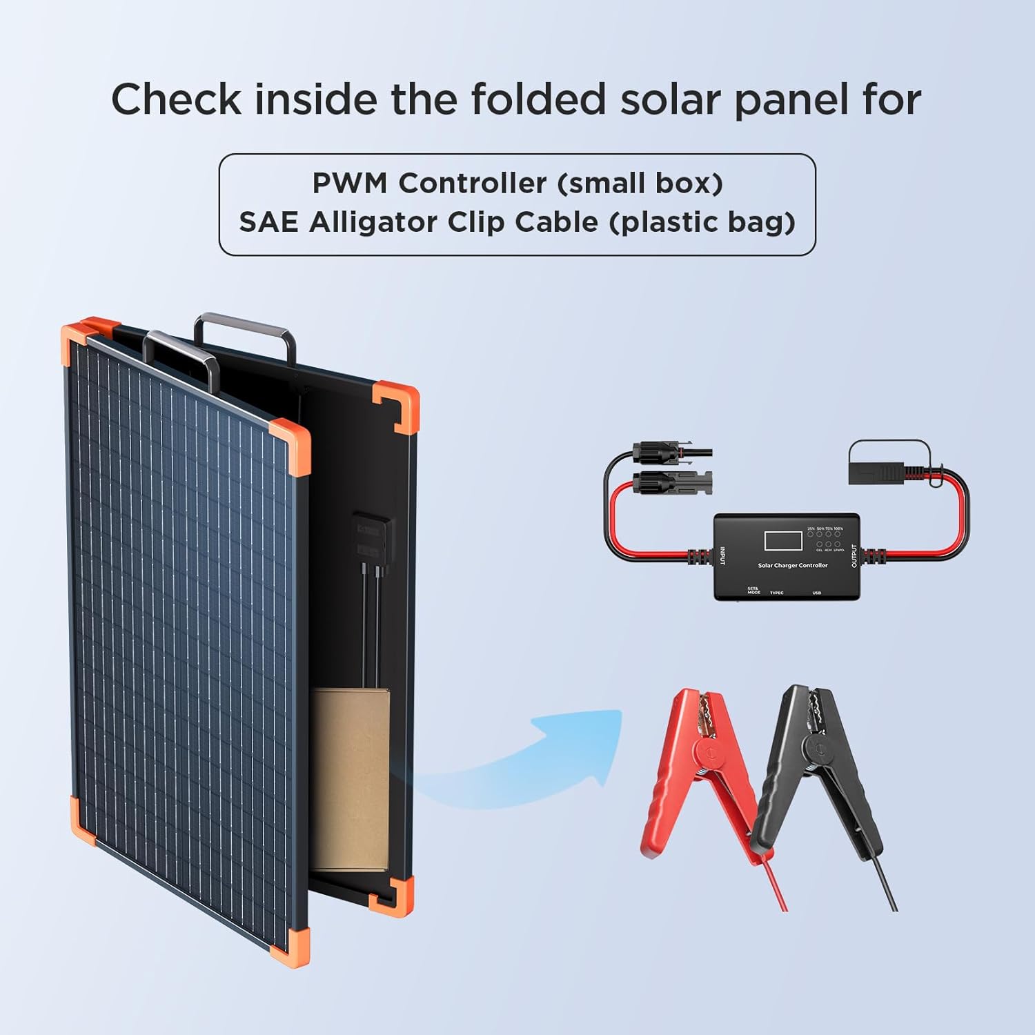 100W Foldable Solar Panel Kit 20A PWM IP68 RV Charger