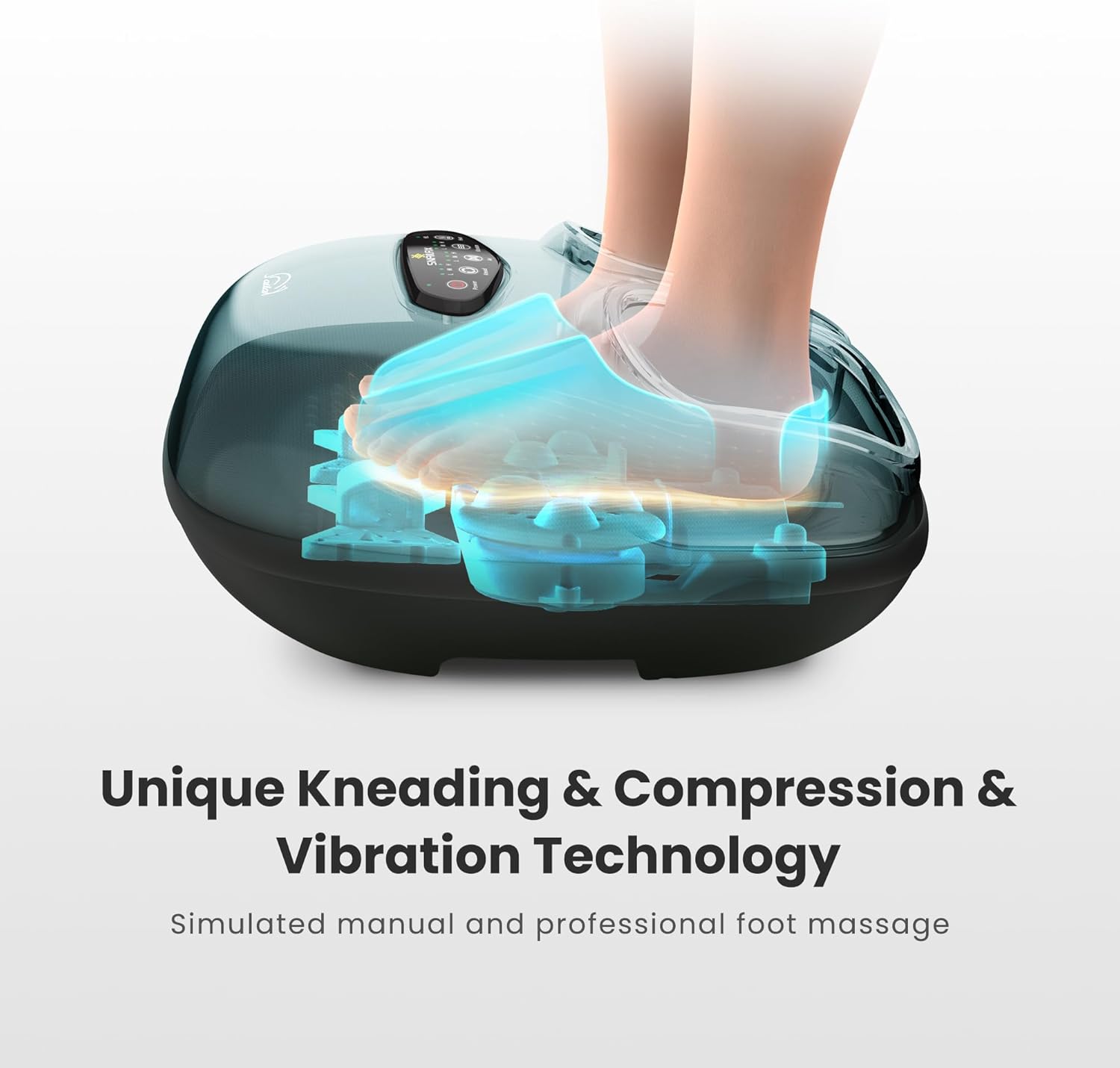 Shiatsu Foot Massager Heat Compression Vibration Remote Pain Relief