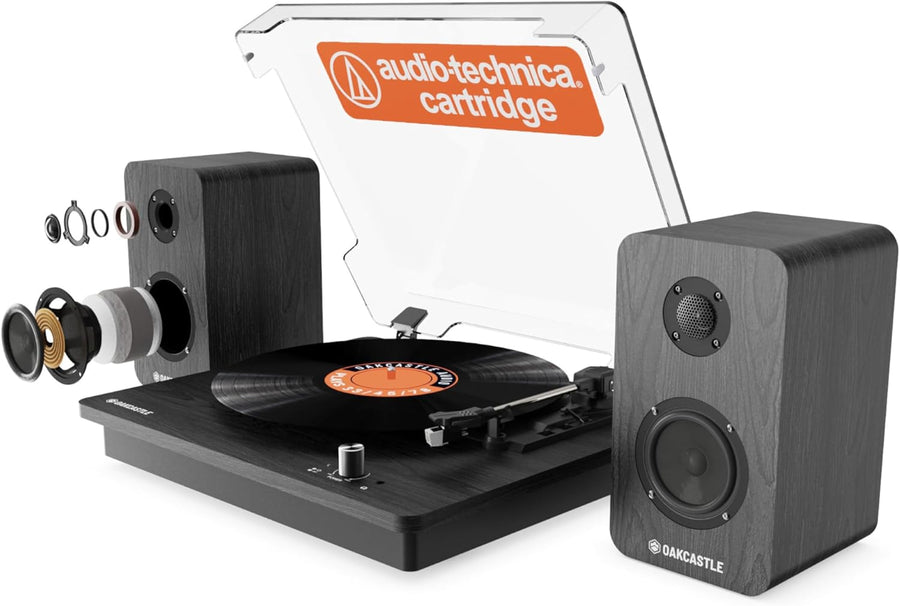 Vinyl Record Player Turntable with Speakers Bluetooth AUX 33/45/78RPM