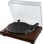 High-Fidelity Walnut Belt-Drive Vinyl Turntable with Built-In Preamp