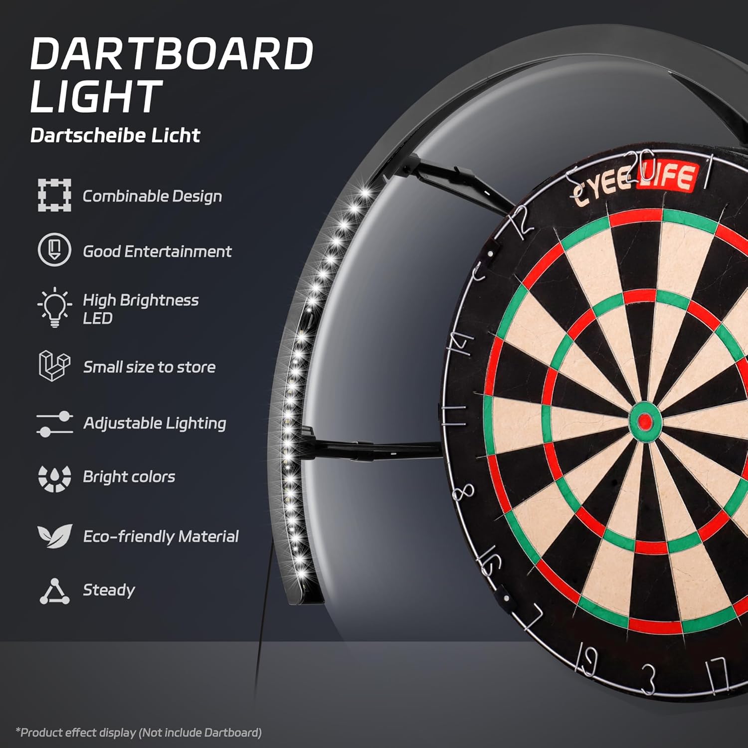 Dartboard LED Light 270 Ring 114 LEDs Shadow Free Universal