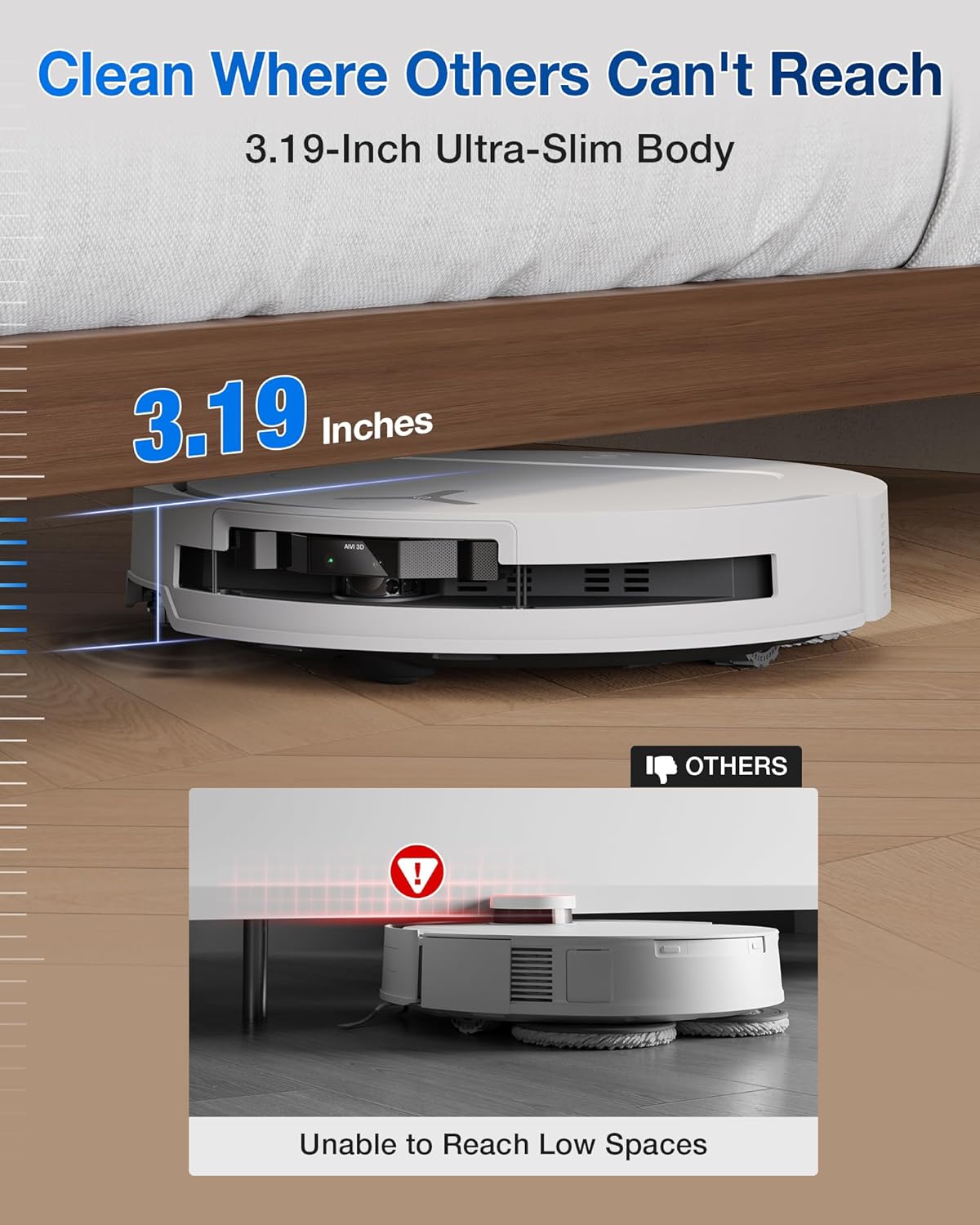 Robot Vacuum Mop 15000Pa Auto Wash Self Empty AI LiDAR WiFi