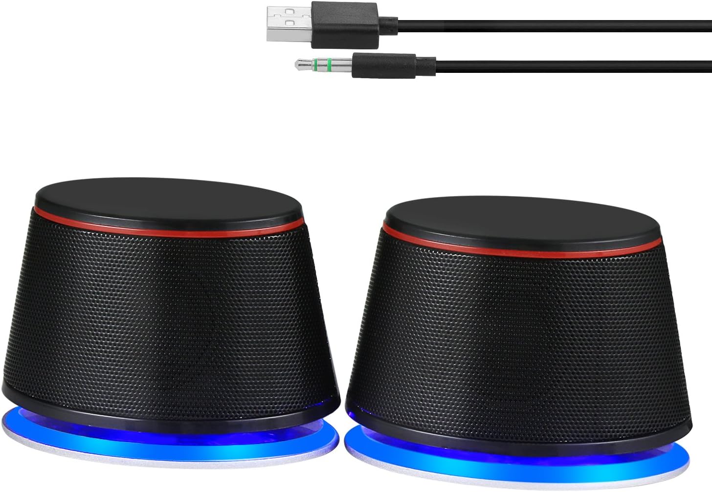 Computer Speakers Stereo USB Powered 3.5mm Aux Deep Bass Compact