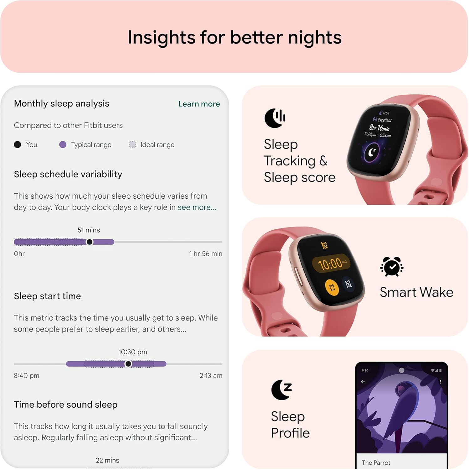 GPS Fitness Smart Watch 6 Day Battery Sleep Tracker