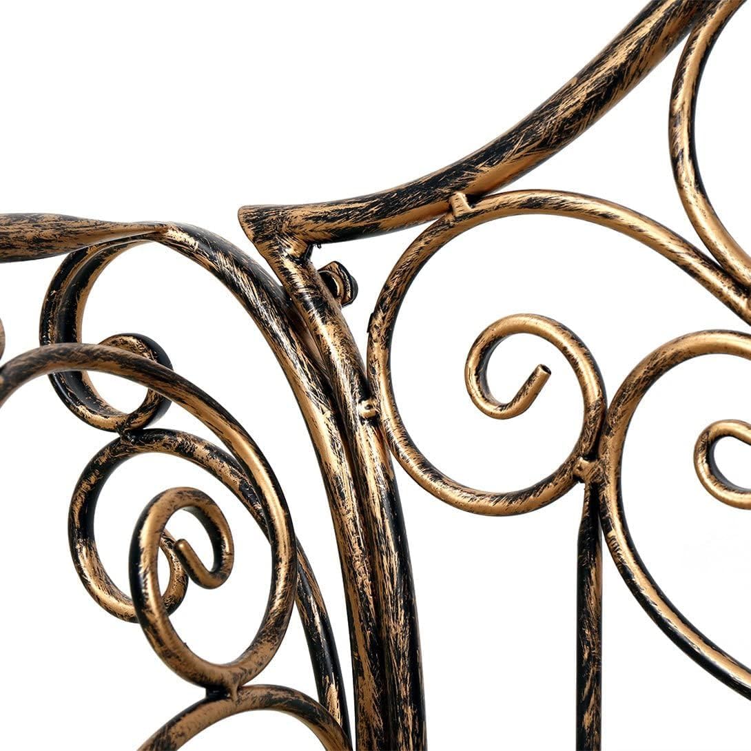 2 Seater Metal Garden Bench Decorative Cast Iron Patio Seat