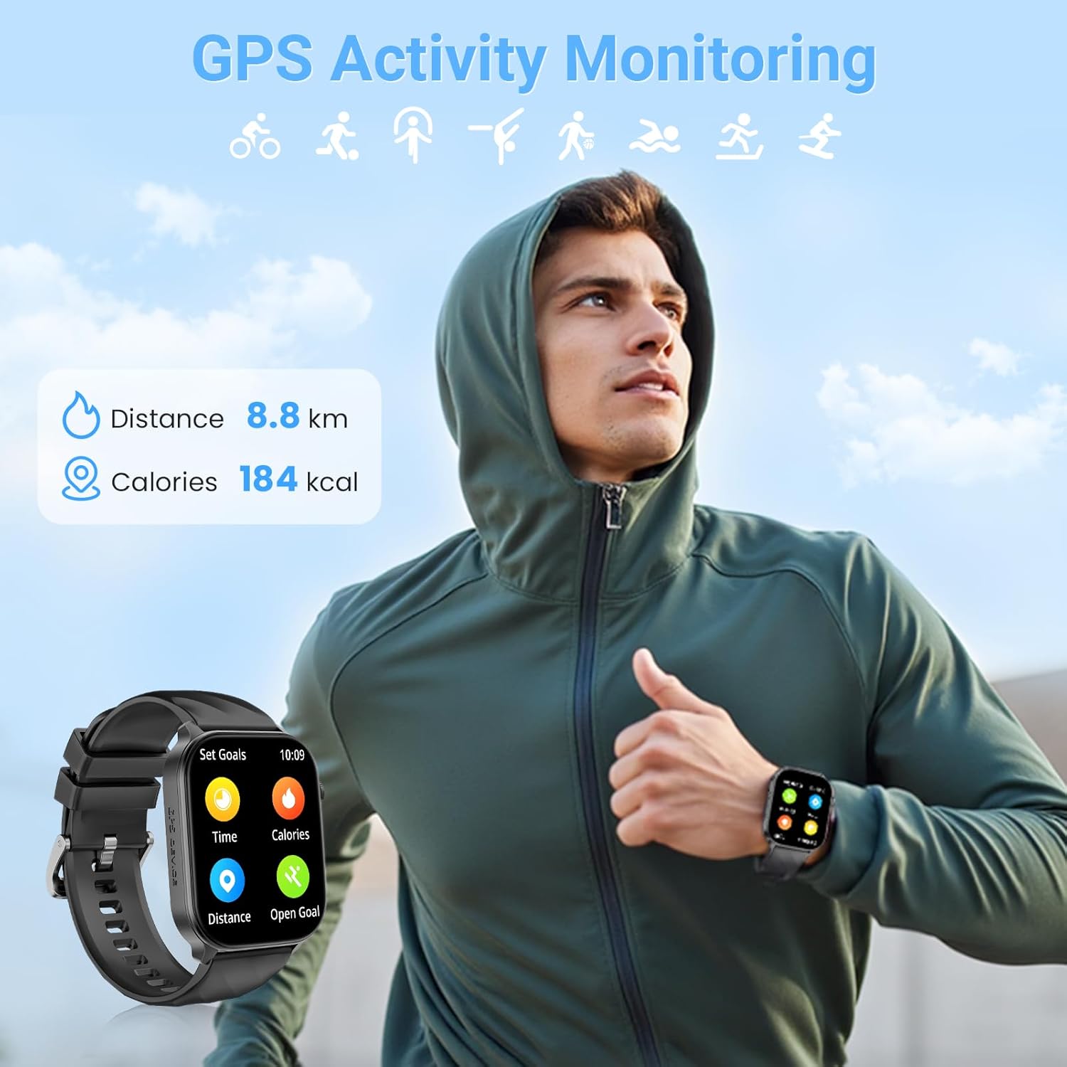 GPS Smart Watch 2.01 HD Calls 110 Sport Modes
