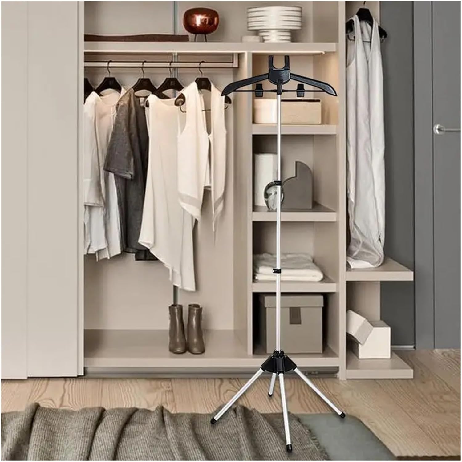 Clothes Steamer Stand Adjustable Foldable Garment Rack Hanger