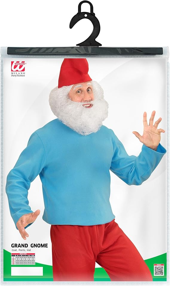 Adult Gnome Costume Set Hat Top Trousers Fancy Dress L
