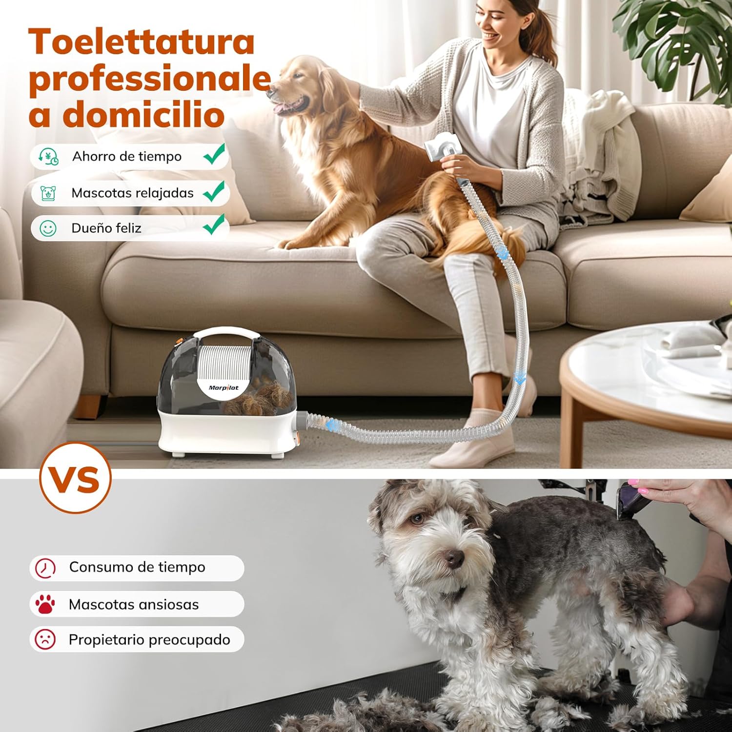 Pet Grooming Vacuum 12000Pa 5 in 1 3L Hair Care Kit