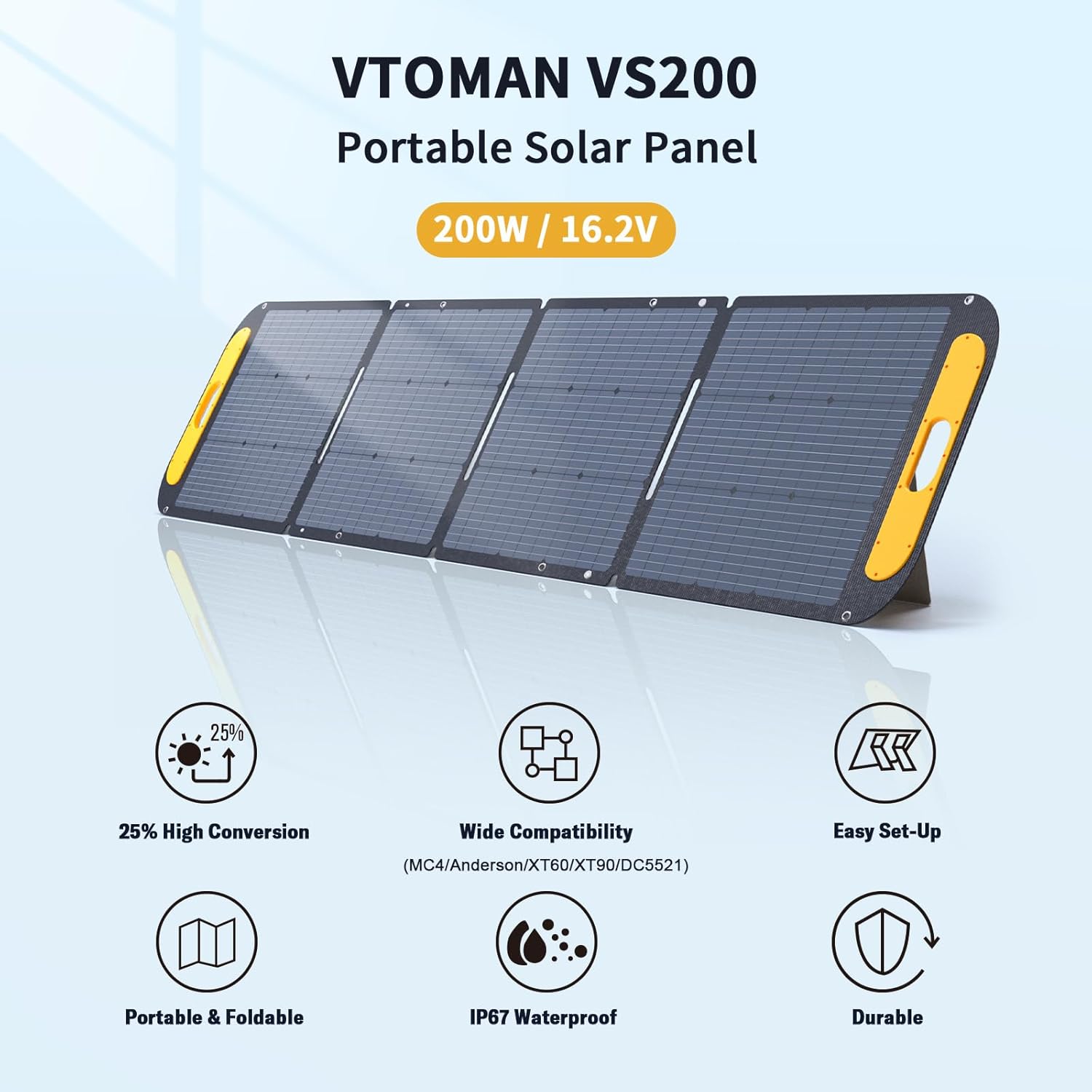200W Foldable Solar Panel MC4 XT60 Anderson RV Camping