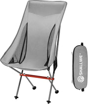 Ultralight High Back Camping Chair Foldable Silver