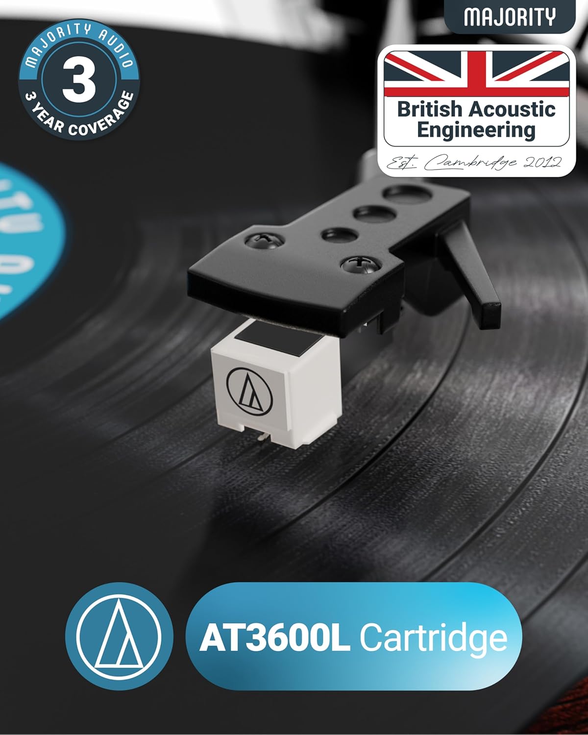 Bluetooth Vinyl Record Player Turntable with External Speakers USB Recording