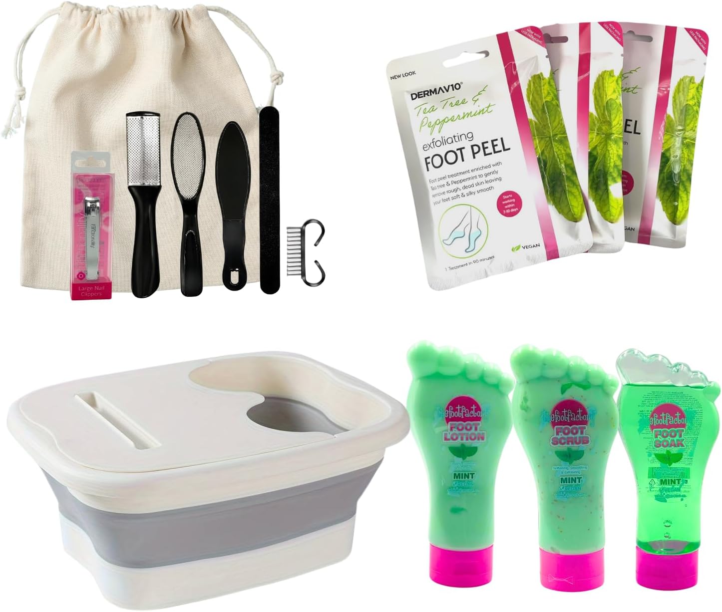 Foot Care Kit Spa Set Foot Peel Mask Pedicure Tools Bath Kit