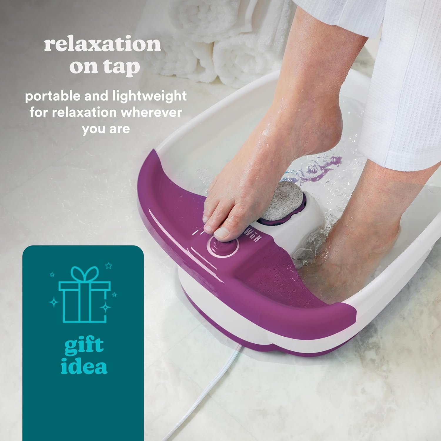 Foot Spa Massager Bubble Bath Keep Warm Massage Nodes Pumice Stone