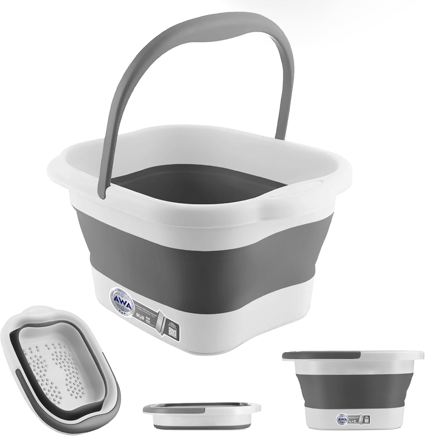 Collapsible Foot Bath Tub Acupressure Pedicure Basin Portable