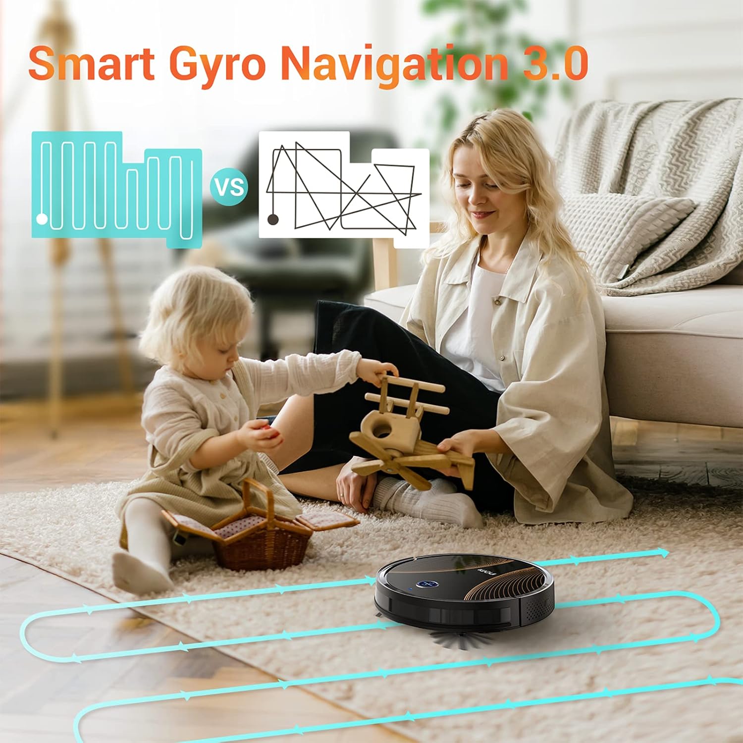 Robot Vacuum Mop 2200Pa App Alexa Control Slim Auto Recharge Pet