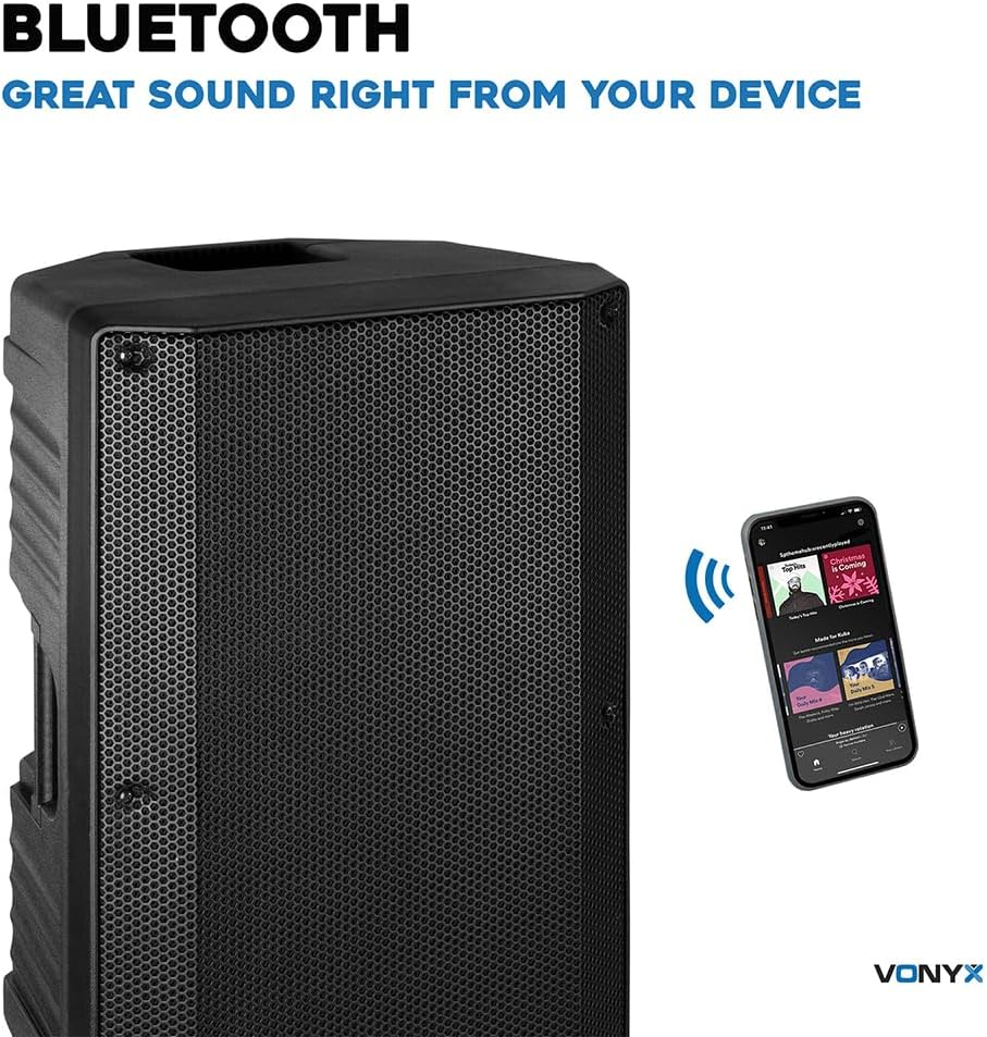 15 Inch DJ Speaker Set 1000W Active PA System Bluetooth USB