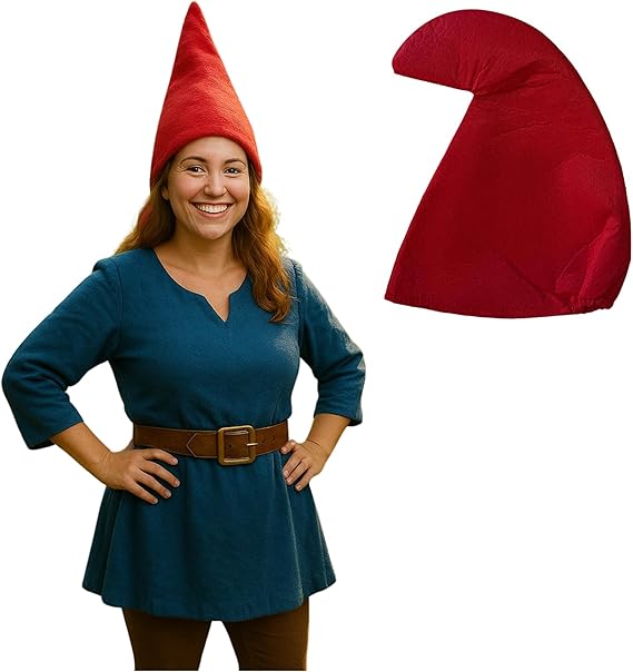 Adult Gnome Hat White Costume Cosplay Halloween Elf Cap