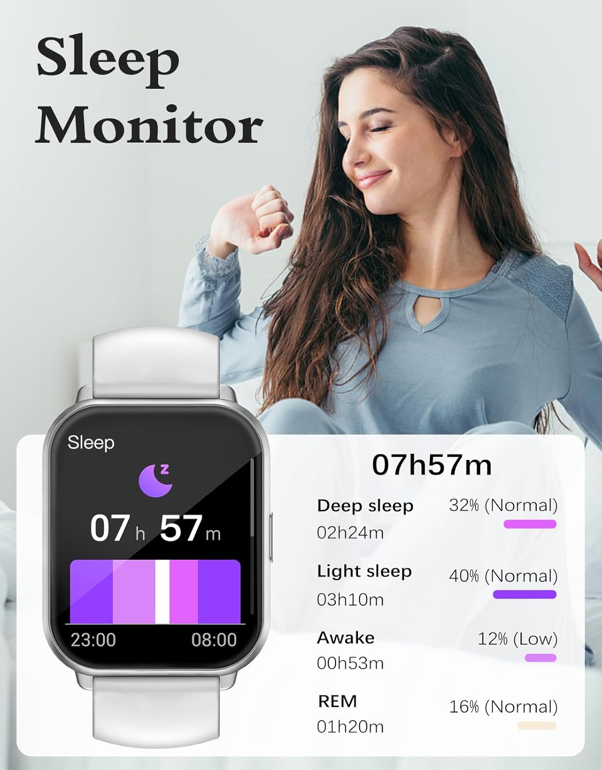 Smart Fitness Watch Bluetooth Call Health Tracker